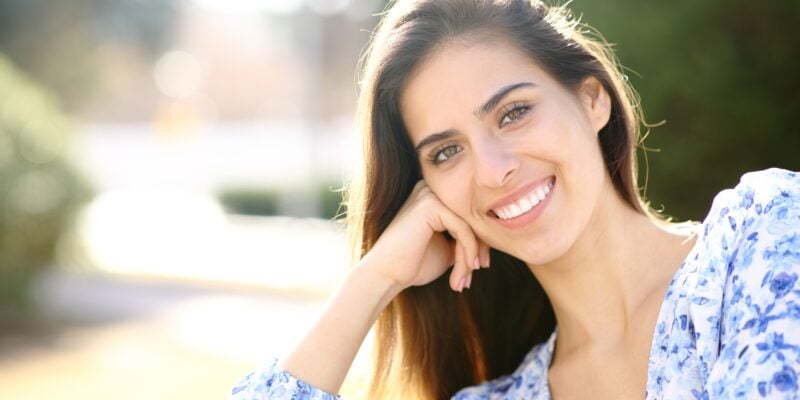 young woman showing off her perfect smile in Los Angeles