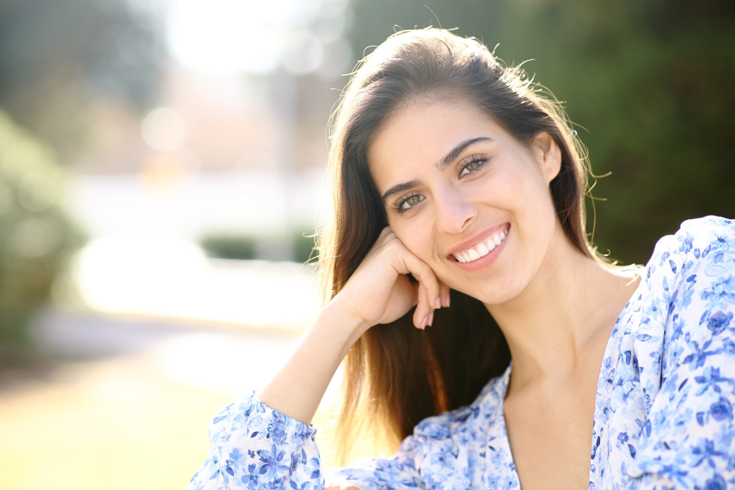 young woman showing off her perfect smile in Los Angeles